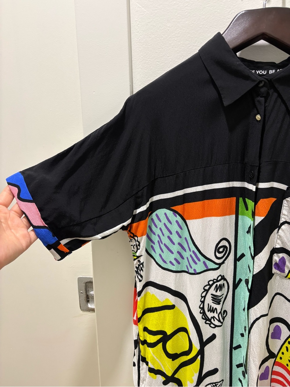 SOLD 🌟 DESIGUAL | Multicolor Graphic Button-Up Shirt Dress - Picture 7 of 10
